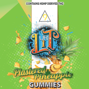 UR Lit Plastered Pineapple Gummies 1:1 10mg THC and 10mg CBD